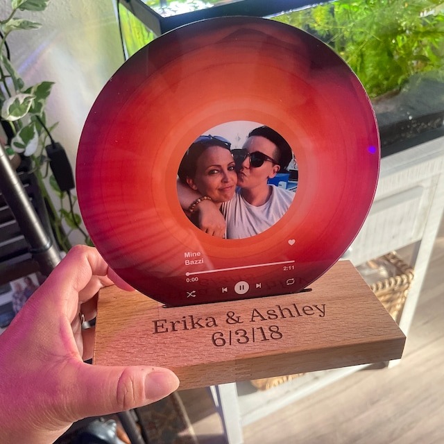 Personalized Vinyl Record with Photo - Acrylic Song Plaque