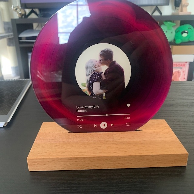 Personalized Vinyl Record with Photo - Acrylic Song Plaque