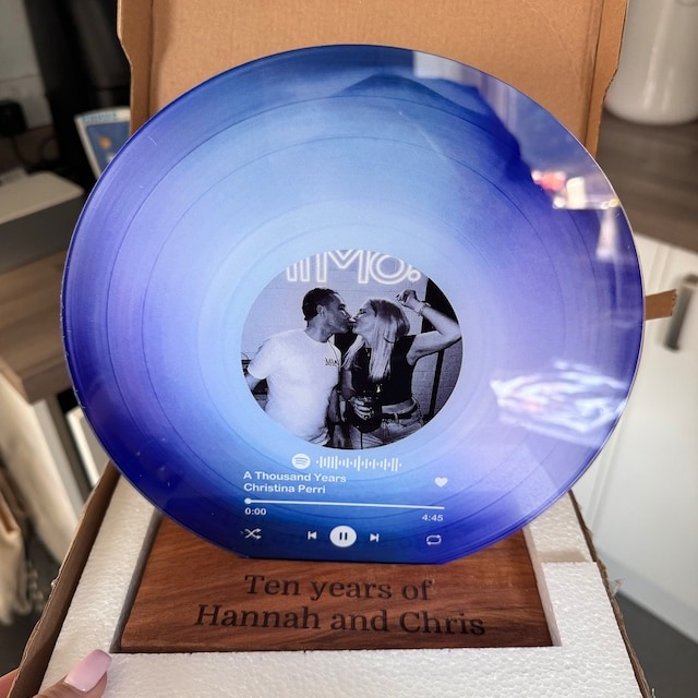 Personalized Vinyl Record with Photo - Acrylic Song Plaque