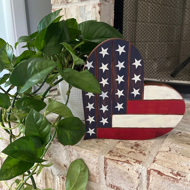 American flag heart