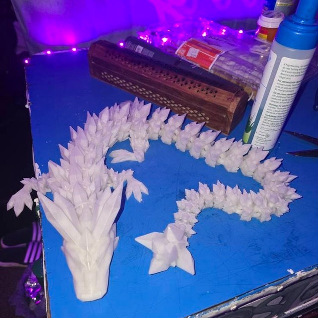 🐲Glow in the Dark Rainbow Crystal Dragon, 3D Printed Bookshelf Decoration
