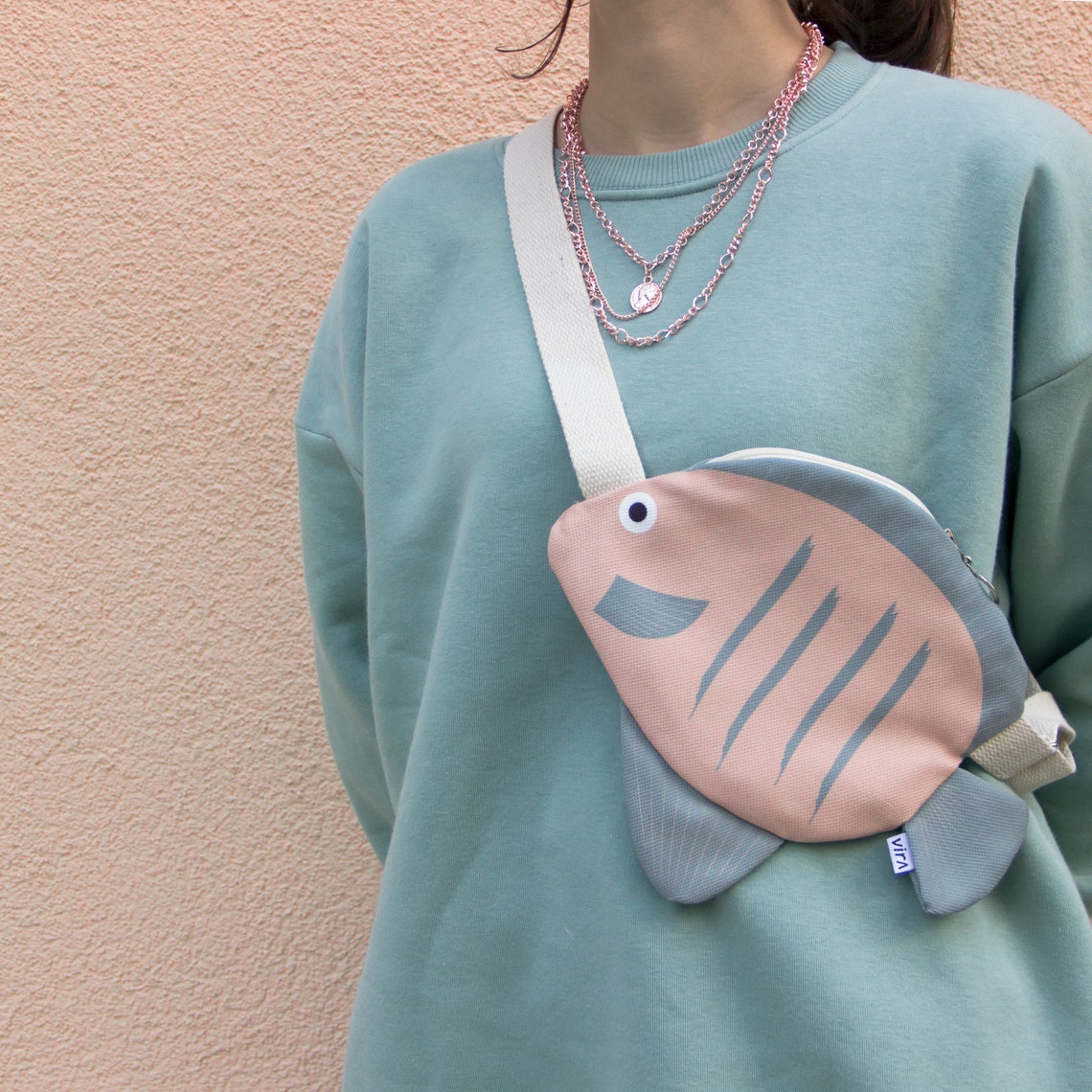 Gray Pink Angelfish Fanny Pack
