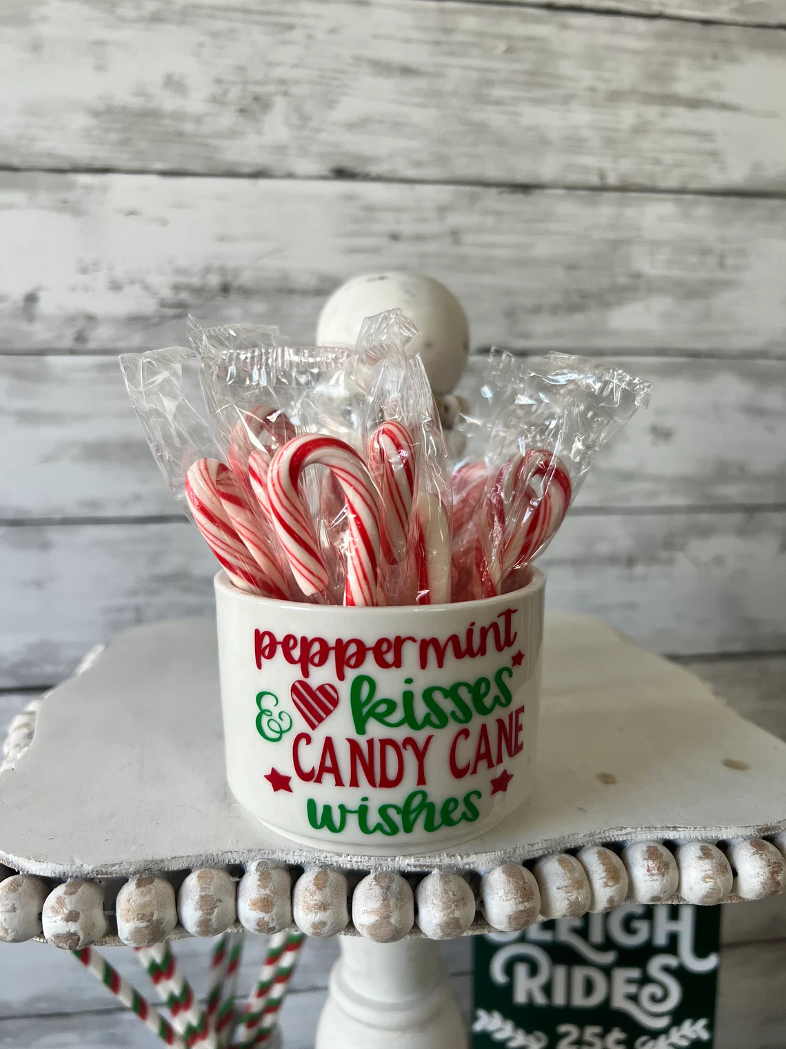 Christmas tiered tray decor.