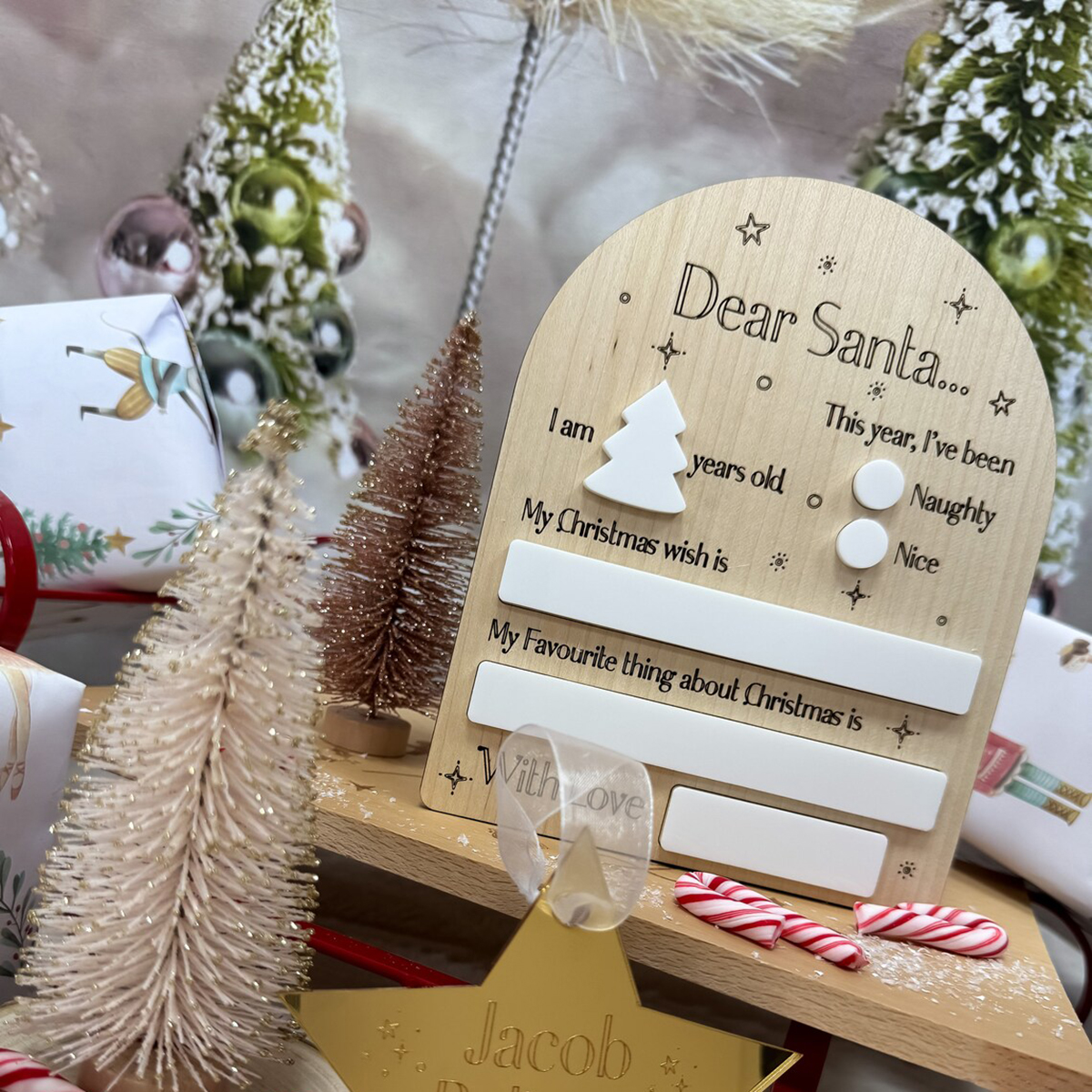 Christmas Wooden Wish Letter Board