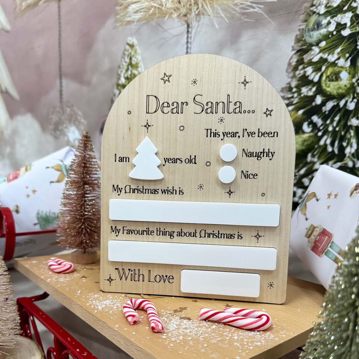 Christmas Wooden Wish Letter Board