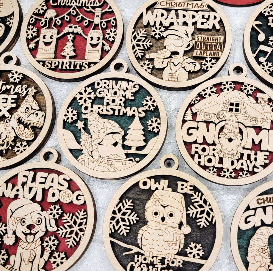 🥳Fun Christmas Pun Ornament Bundle Package 🎄Christmas Tree Hanging Decoration