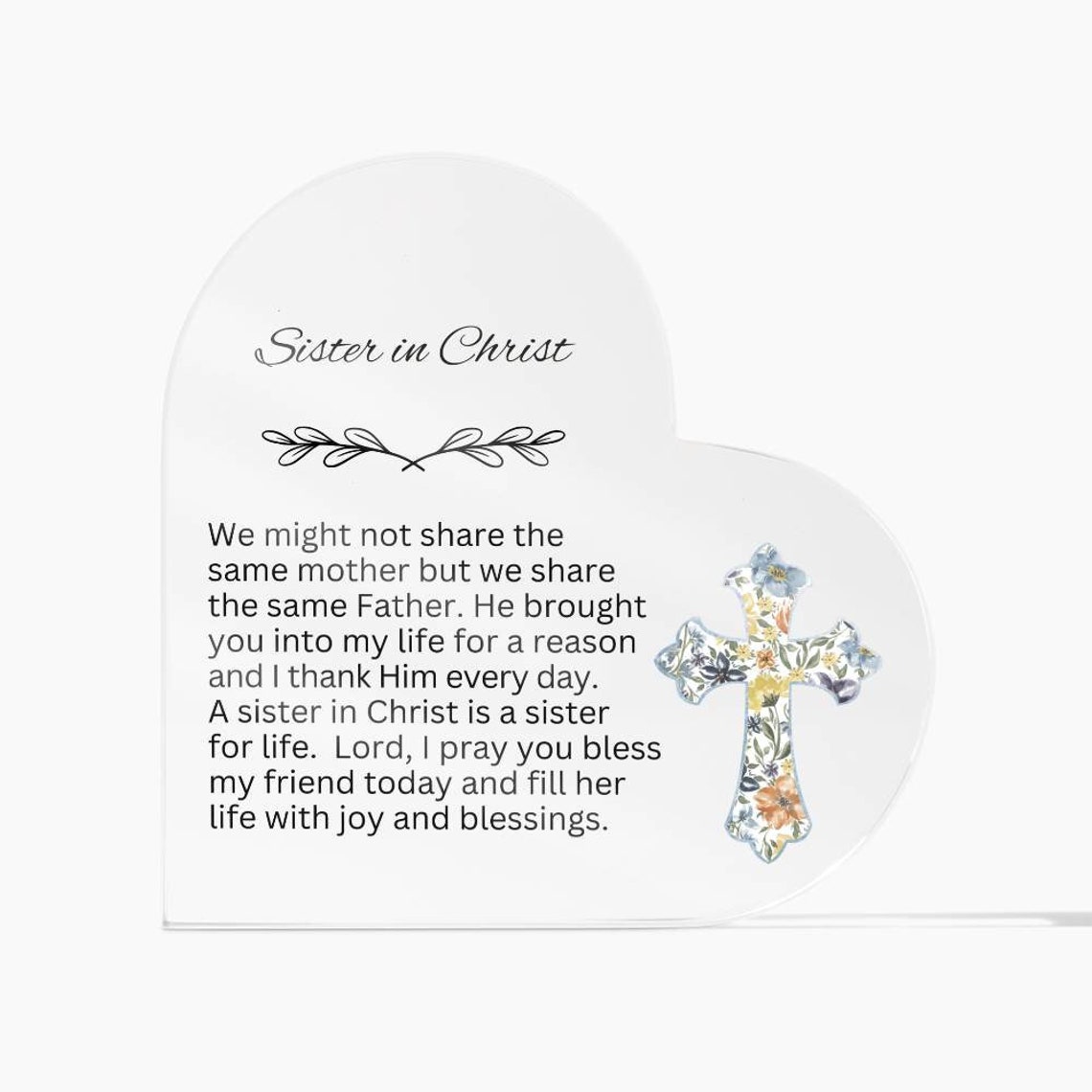 Encourage Imprinted Heart Ornaments Christian Friends Religious Gifts