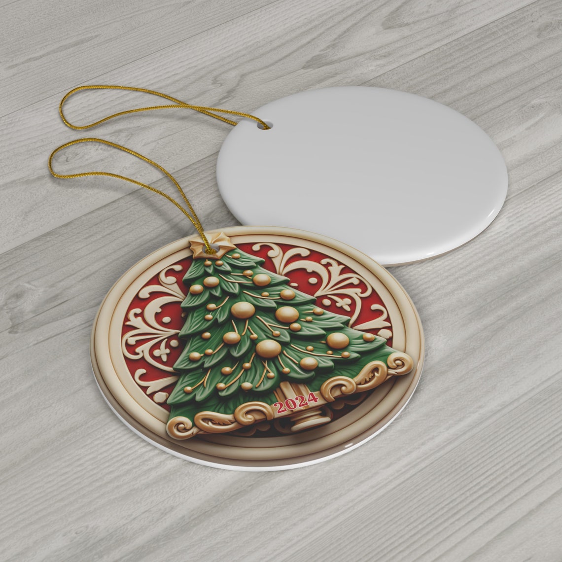 Round Christmas Tree Pendant