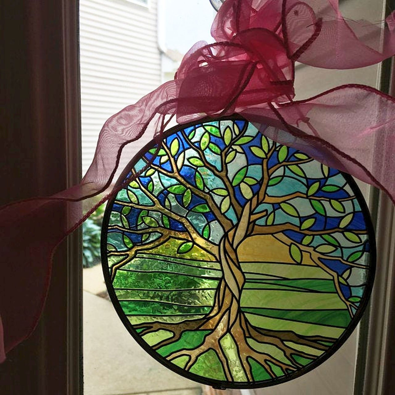 Tree of Life Stained Glass Suncatcher