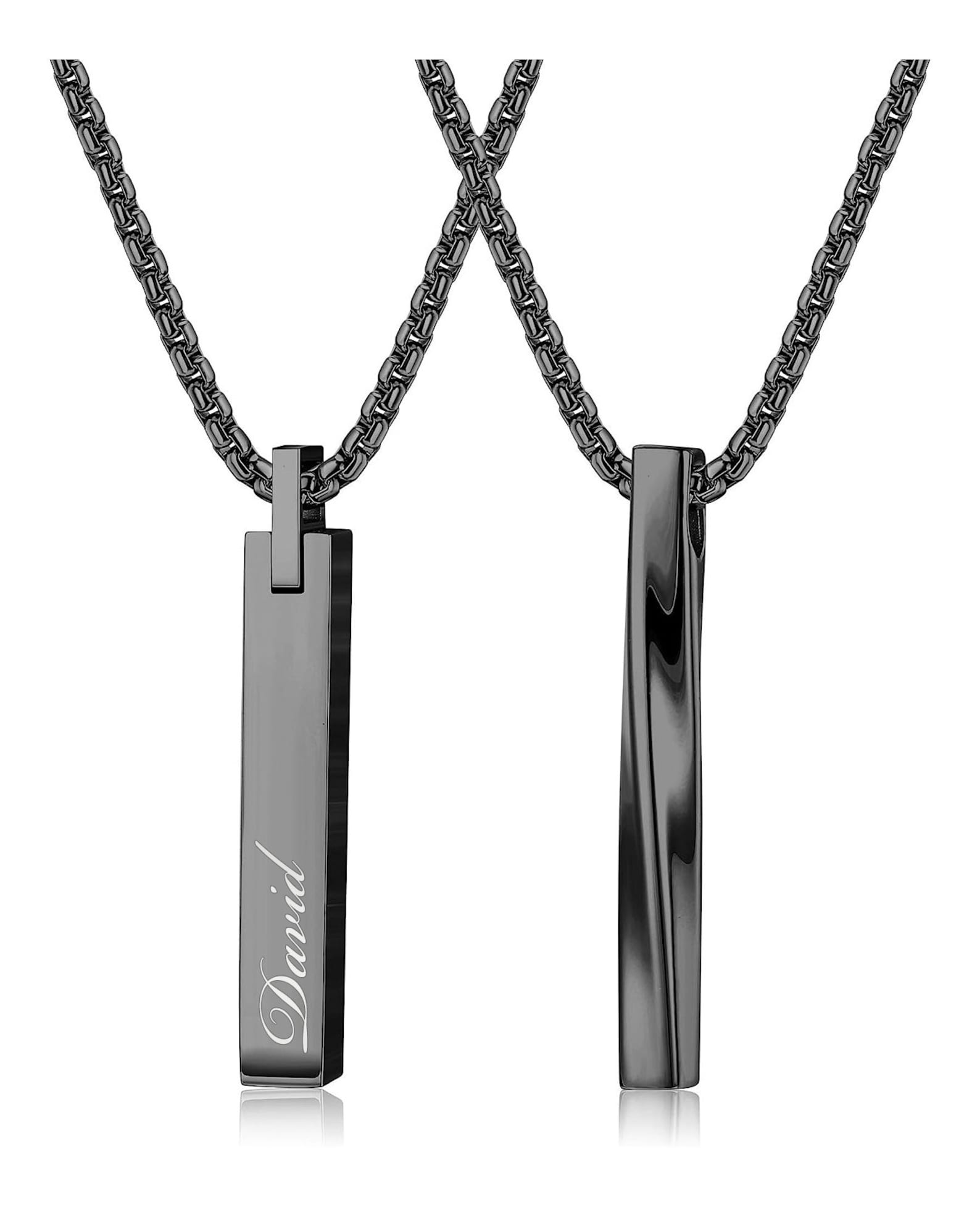 Personalized TWIST BAR NECKLACE for Men