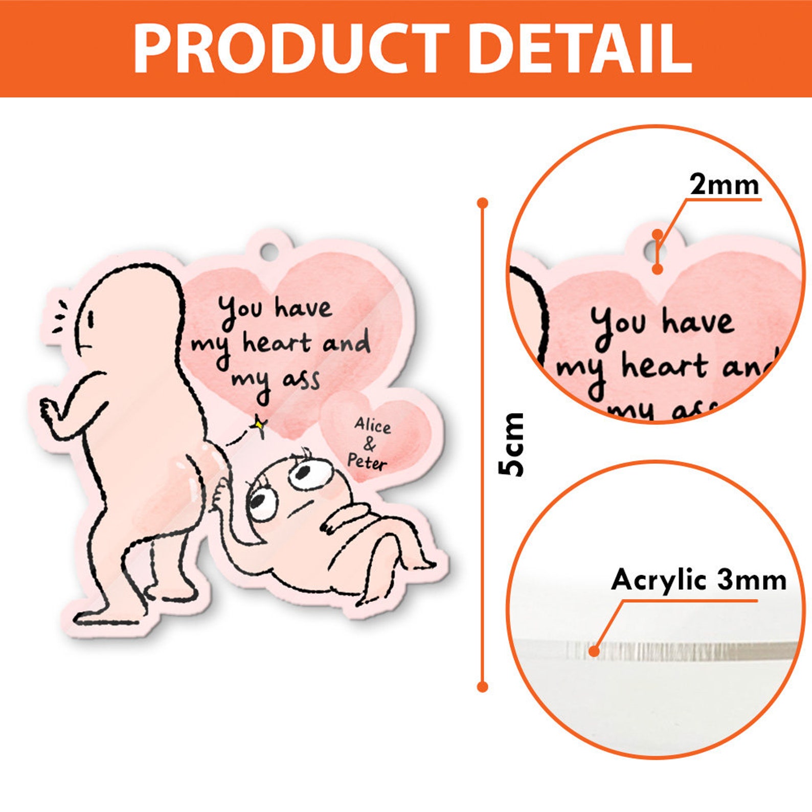 You Have My Heart & My Ass Keyring