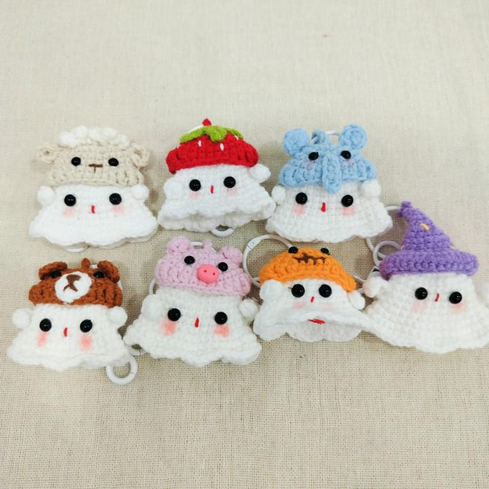 ☁Handmade Crochet Cloud Keychains🎁