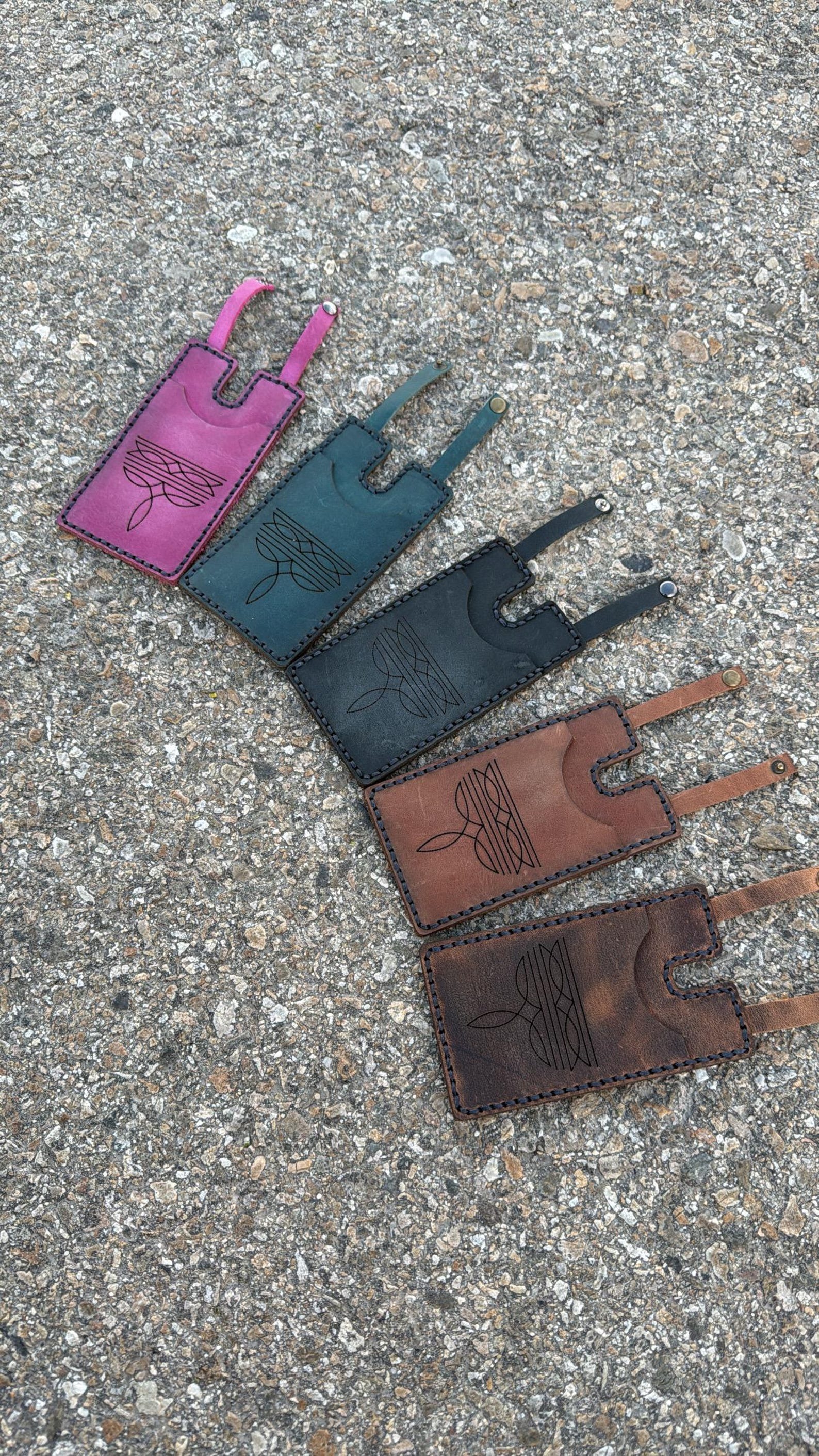 Leather boot wallet with snap strap western pull on boot accessory hands free rodeo and concert wallet boot strap wallet rodeo concert gift