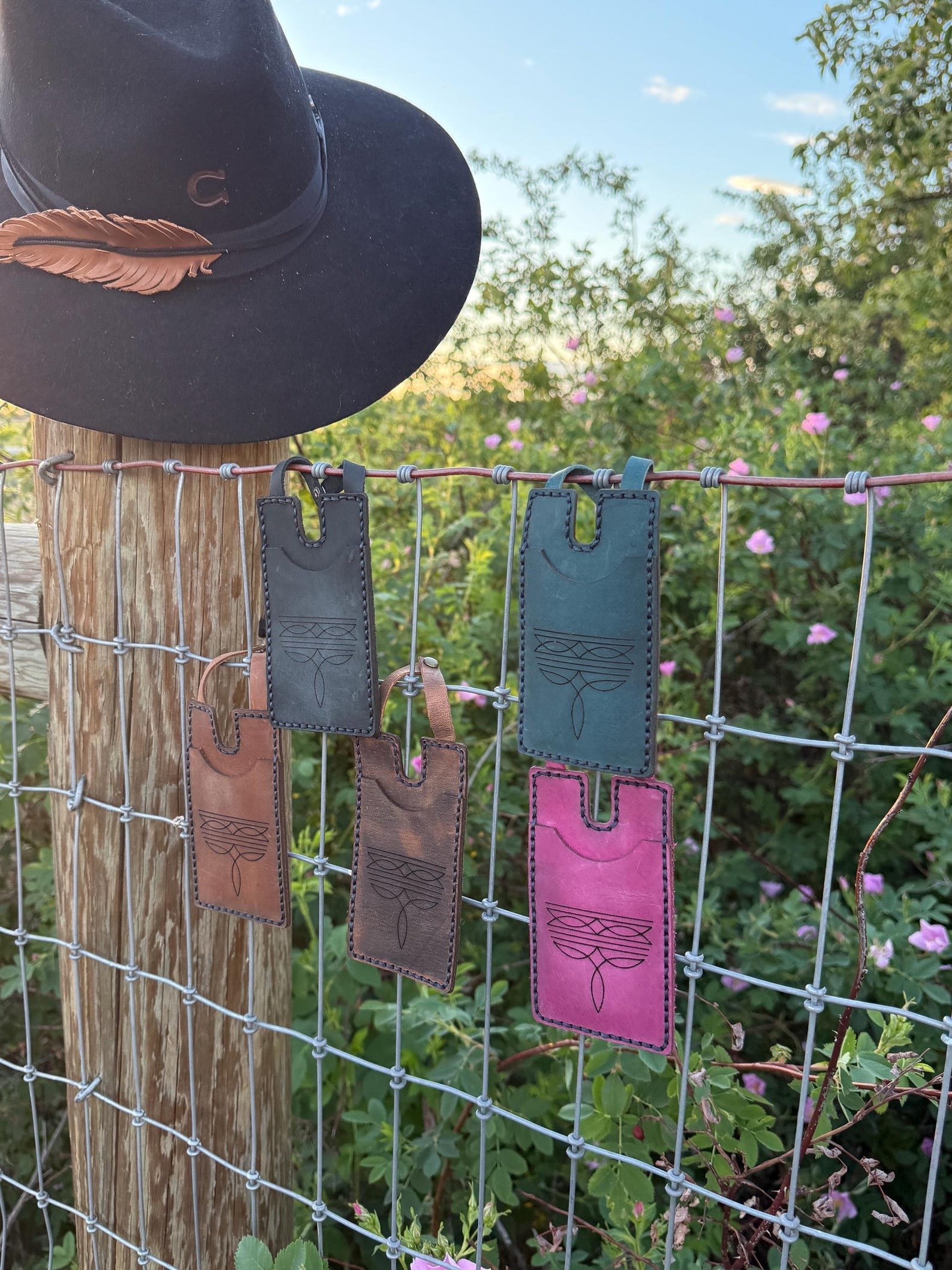 Leather boot wallet with snap strap western pull on boot accessory hands free rodeo and concert wallet boot strap wallet rodeo concert gift