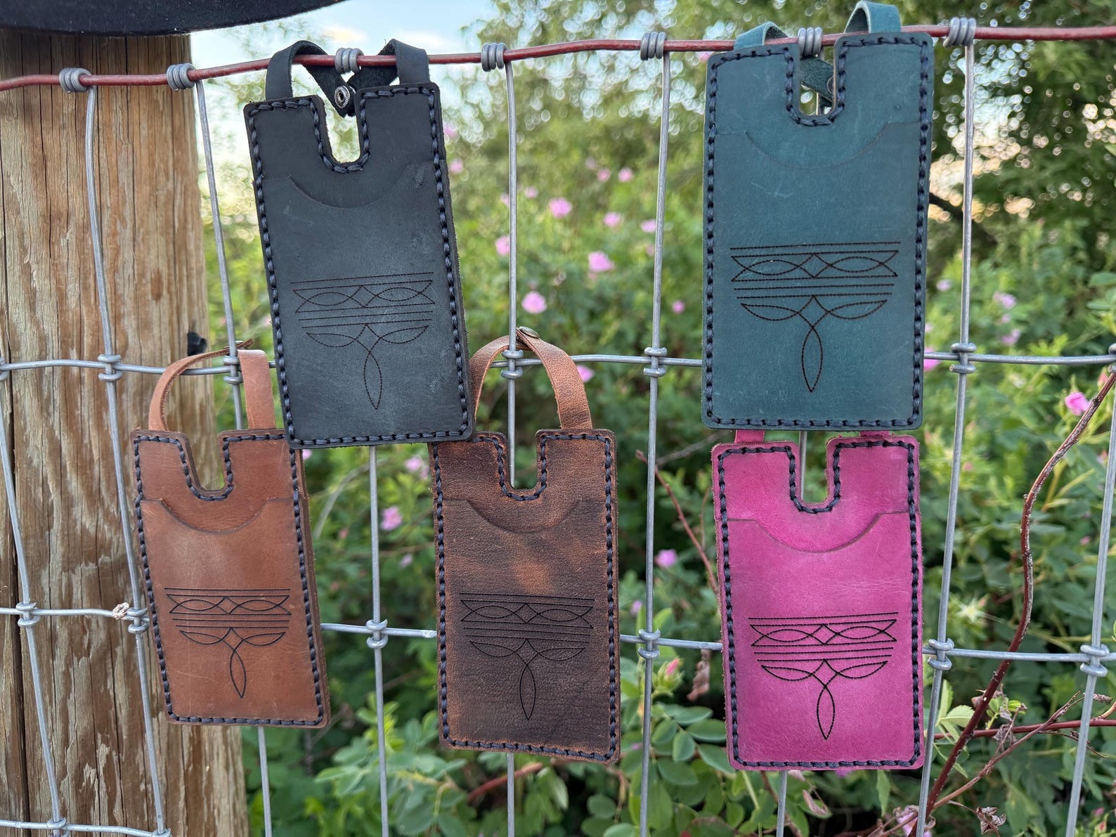 Leather boot wallet with snap strap western pull on boot accessory hands free rodeo and concert wallet boot strap wallet rodeo concert gift