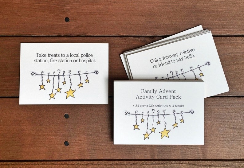 Family Advent Calendar Card Deck - Pack of 34 Activity Cards