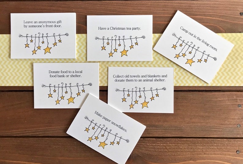 Family Advent Calendar Card Deck - Pack of 34 Activity Cards