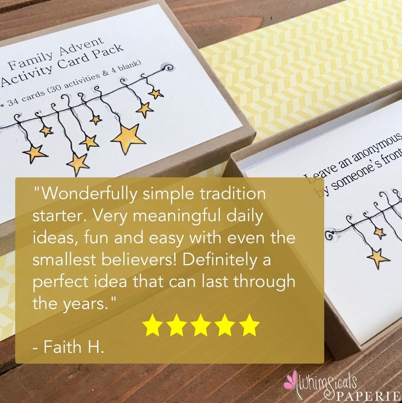 Family Advent Calendar Card Deck - Pack of 34 Activity Cards