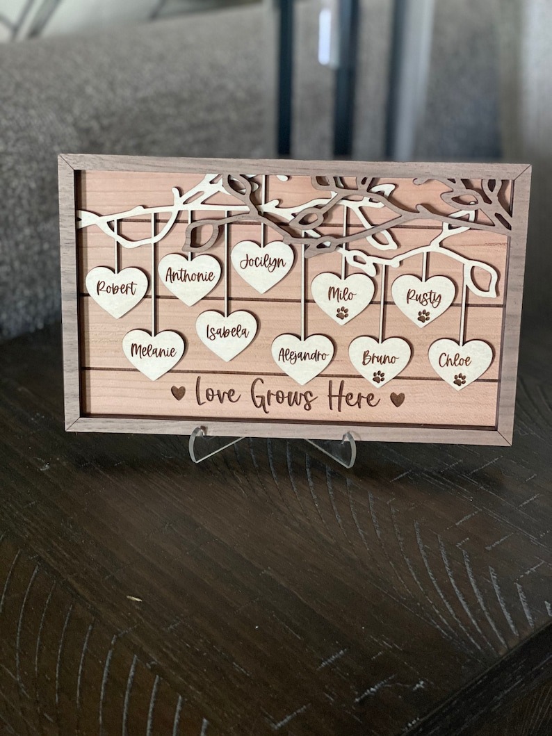 Personalized Wooden Family Tree Sign