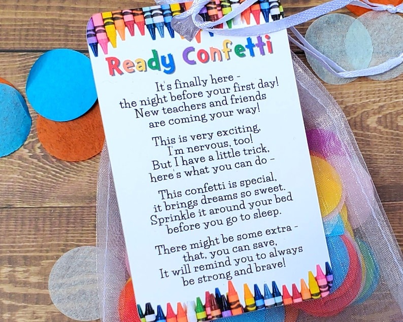 Ready Confetti Back to School, Night Before First Day of School