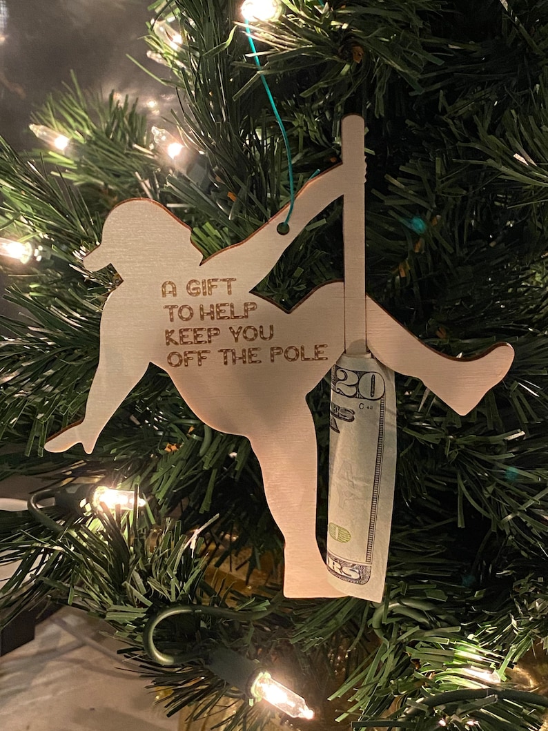 🔥Money Holder Stripper Ornament - Stay Off The Pole - Cash Gift Holder 🤣