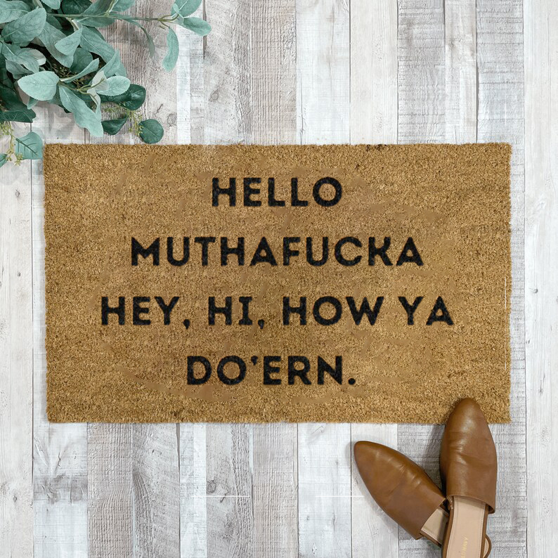 Funny Rug with Hello Mothafucka
