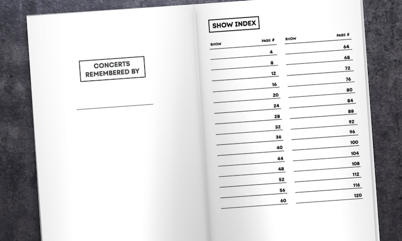 🎼Concert Journal | Track Favorite Concerts