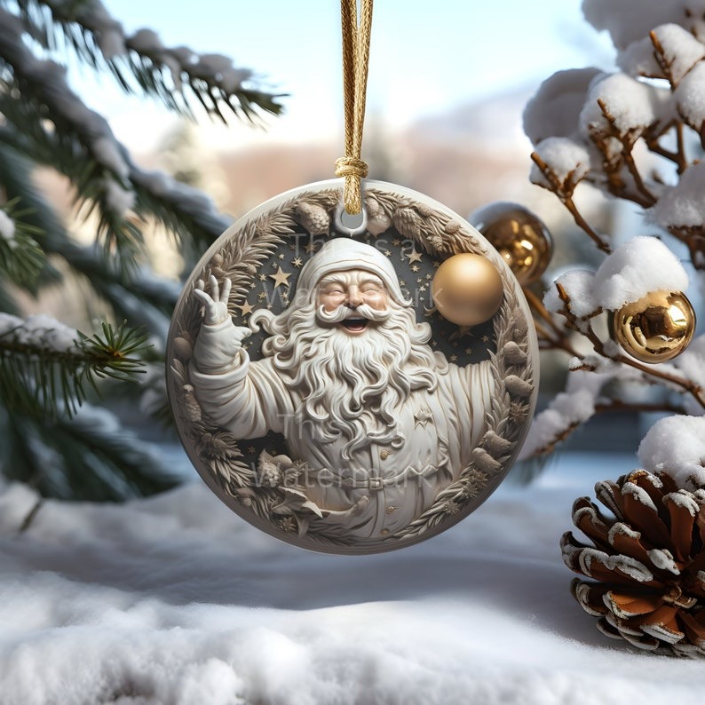 3D Style Print on Ornament no Relief Festive Christmas Tree Decoration
