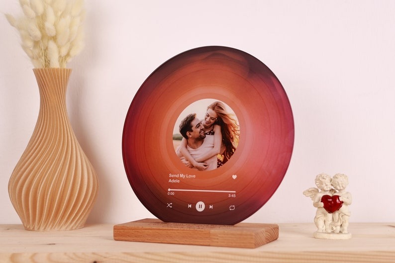 Personalized Vinyl Record with Photo - Acrylic Song Plaque
