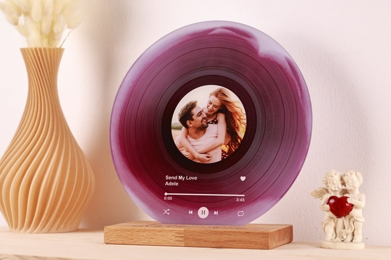Personalized Vinyl Record with Photo - Acrylic Song Plaque