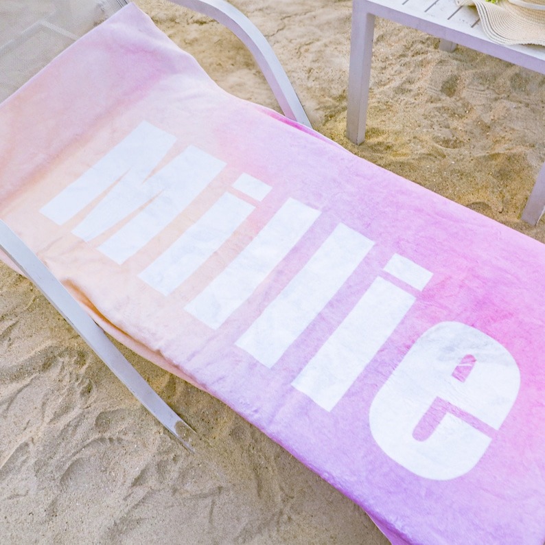 Personalized Ombre Beach Towel with Name