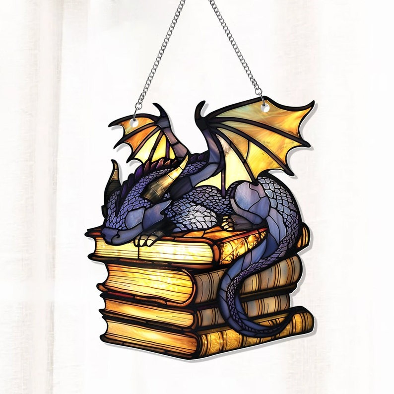 Book Dragon Light Catcher Decoration