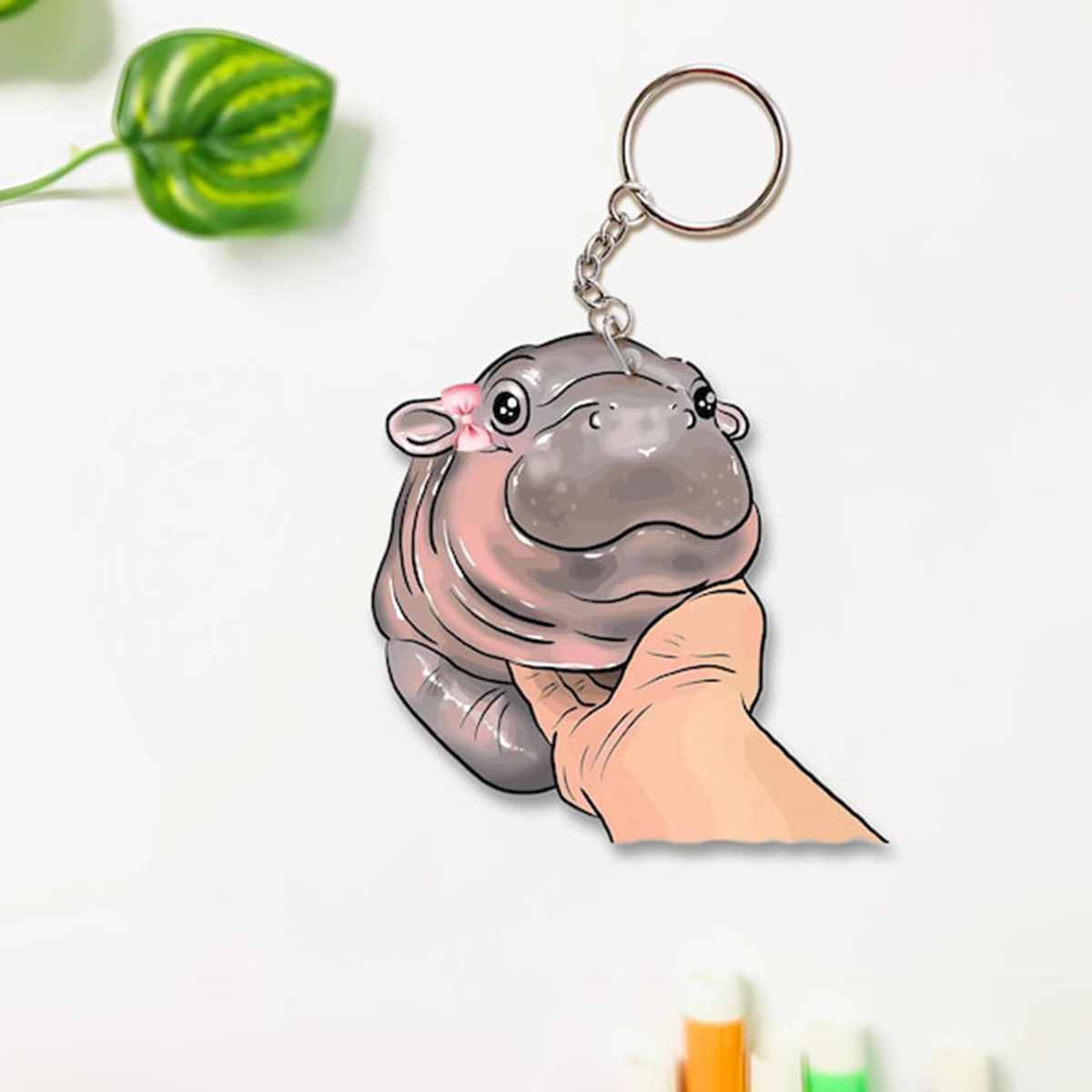 Moo Baby Hippo Keychain