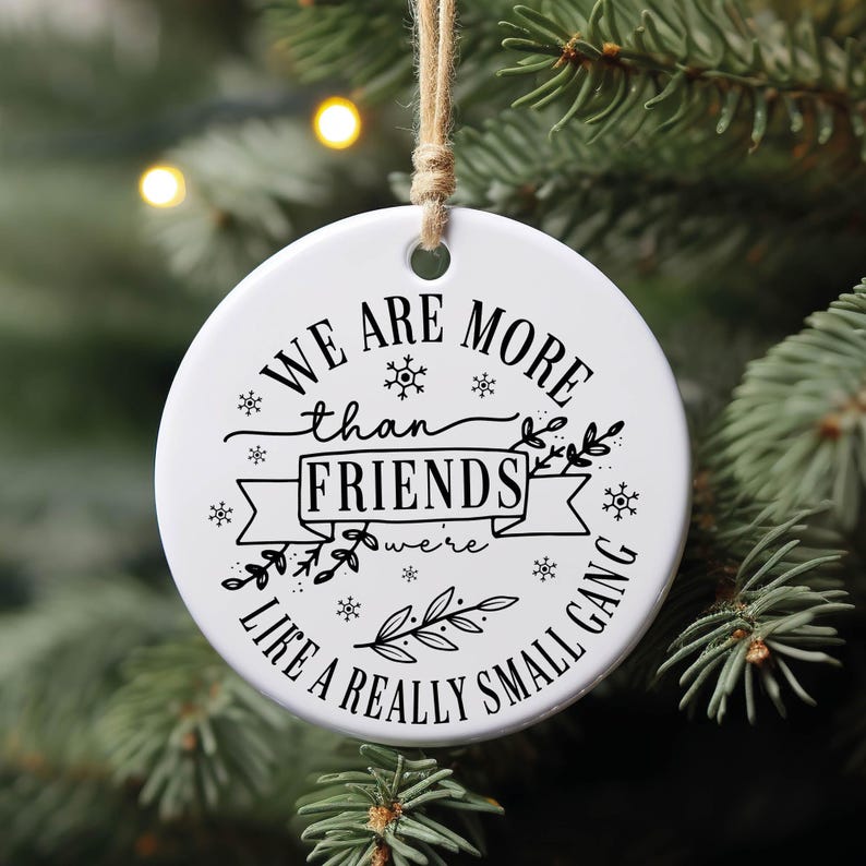 We Are More Than Friends Were Like A Really Small Gang Ornament, Best Friend Gifts, Friendship Shirt, Small Gang Ornament, Friends Ornament image 6