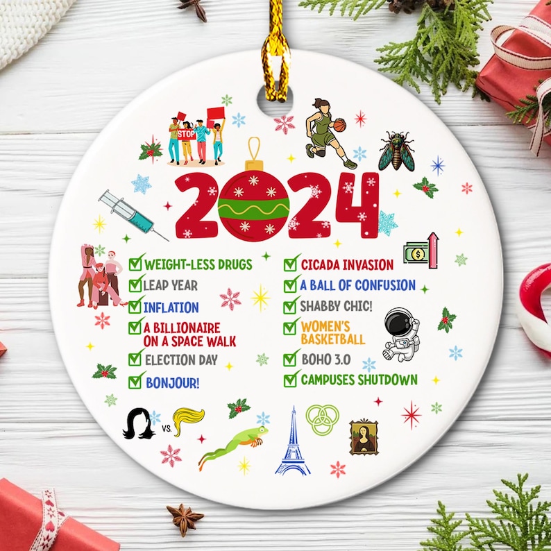 🎄2024 Notable Events Christmas Ornament