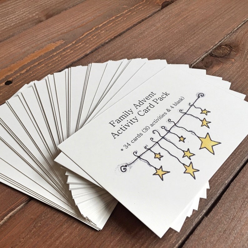 Family Advent Calendar Card Deck - Pack of 34 Activity Cards