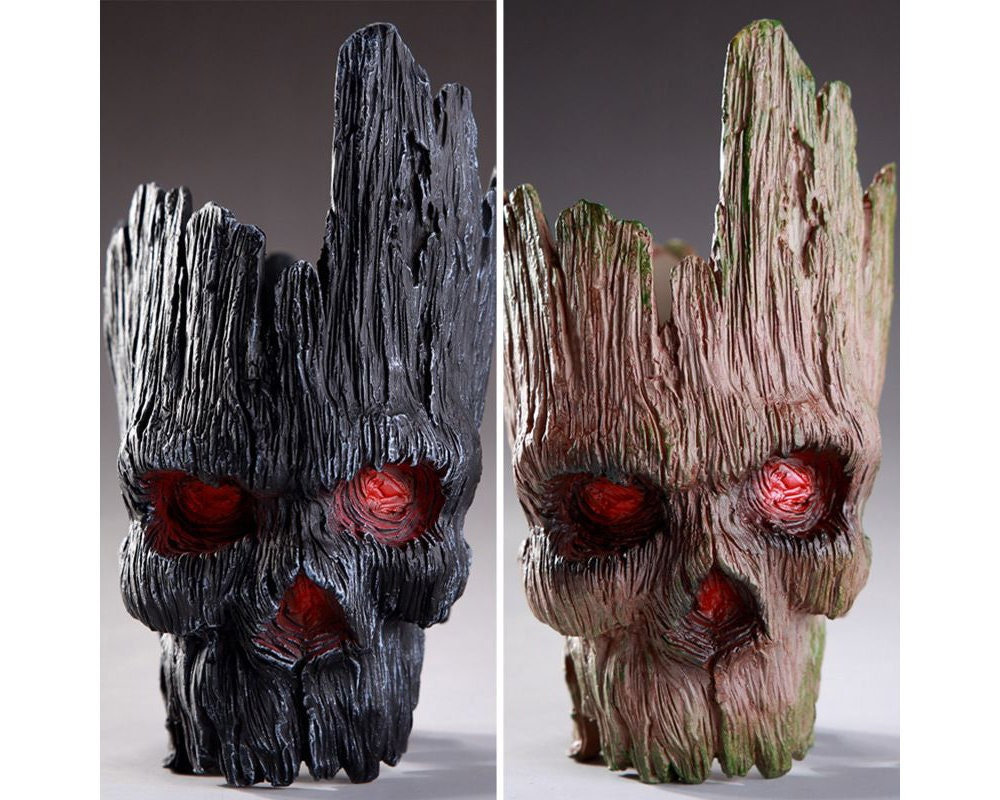 Ghost Tree Man Succulent Planter, Evil Groot Planter, Red Eyes Skull Planter For Decoration
