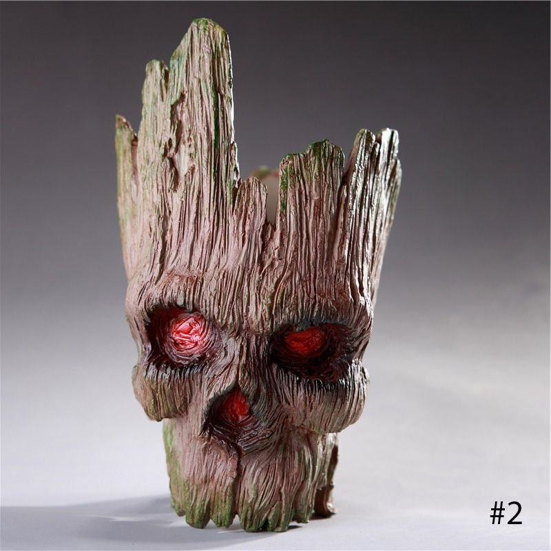 Ghost Tree Man Succulent Planter, Evil Groot Planter, Red Eyes Skull Planter For Decoration