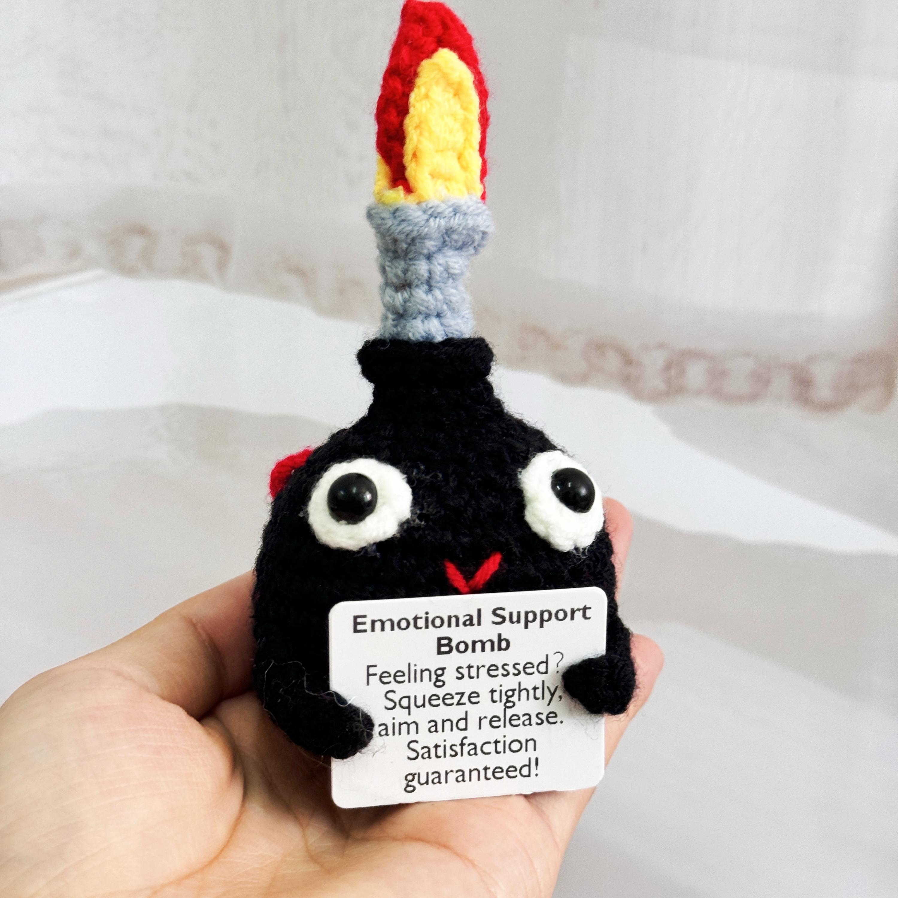 Handmade Crochet F-Bomb With Base