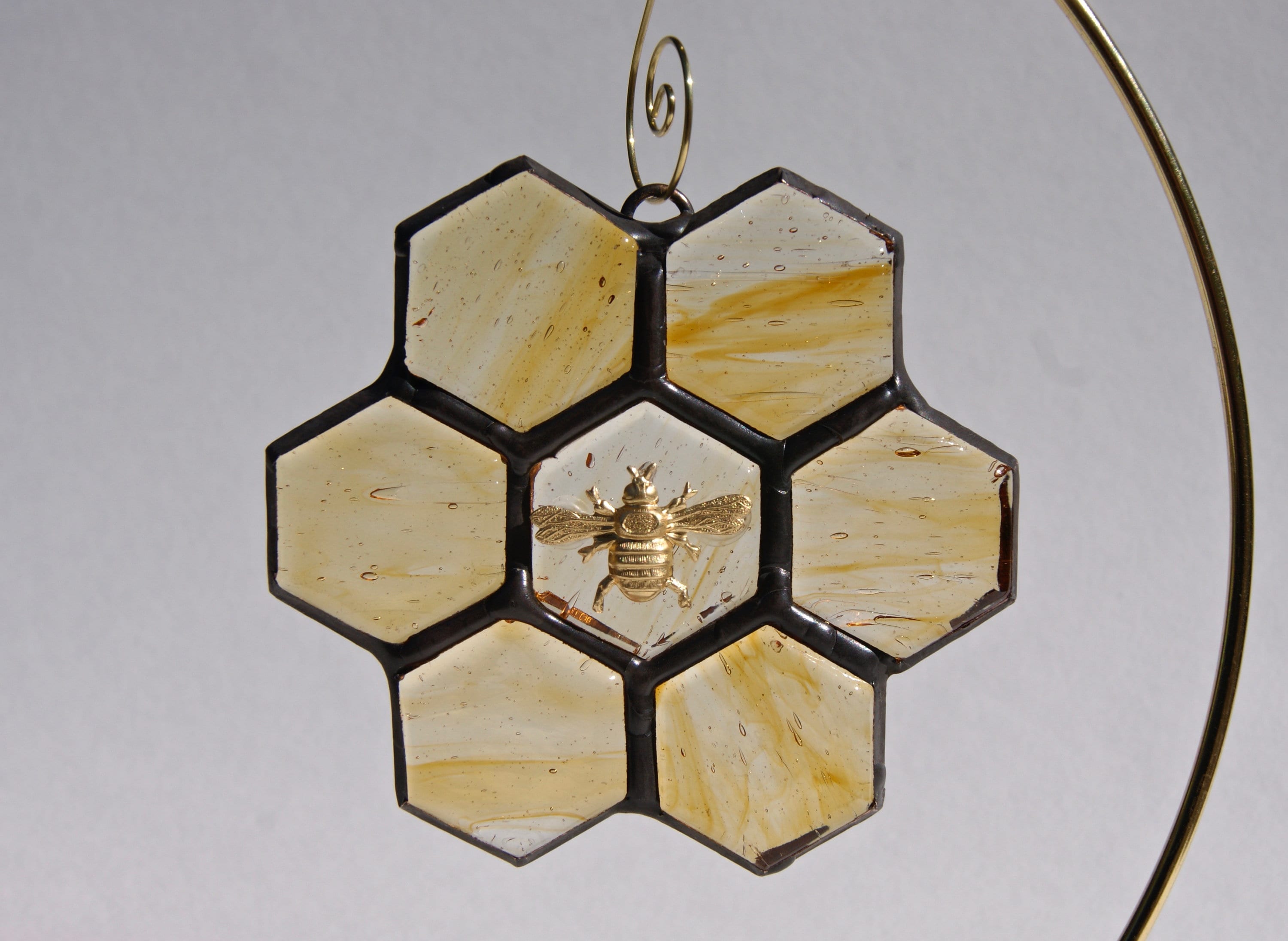 Stained Glass Bee Suncatcher