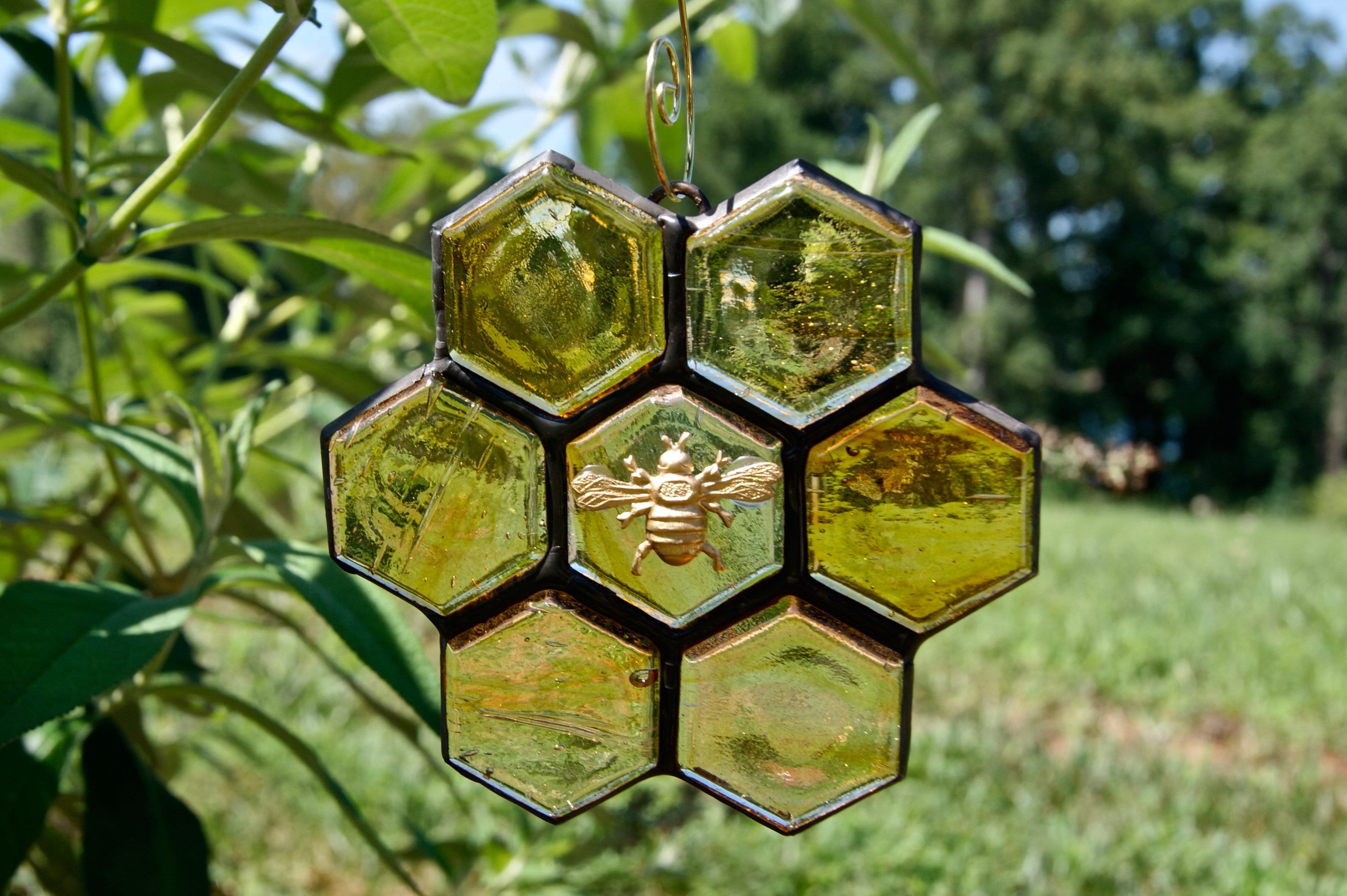 Stained Glass Bee Suncatcher