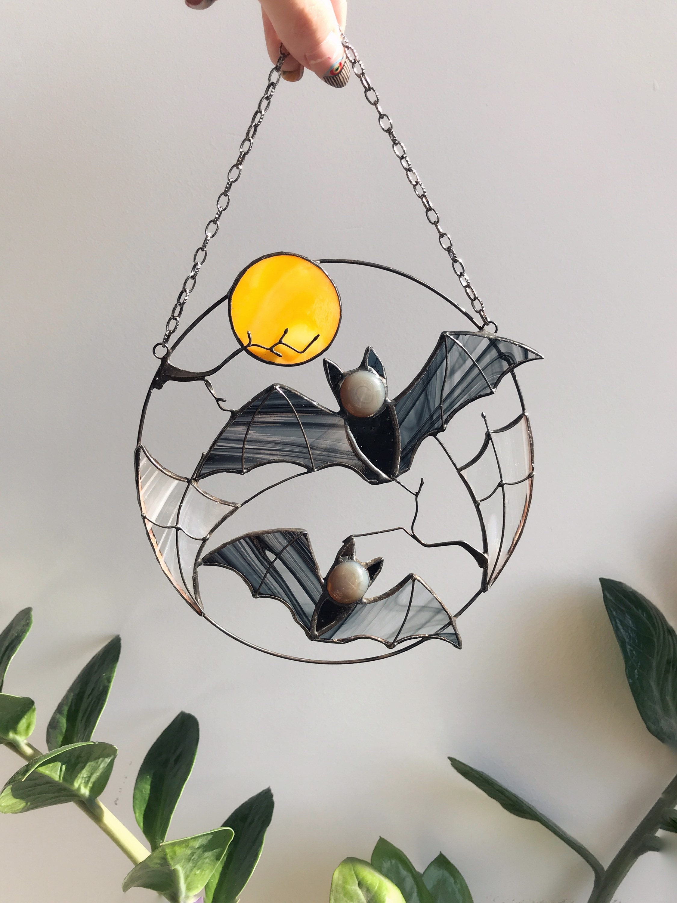 Gothic Bat Moon Suncatcher