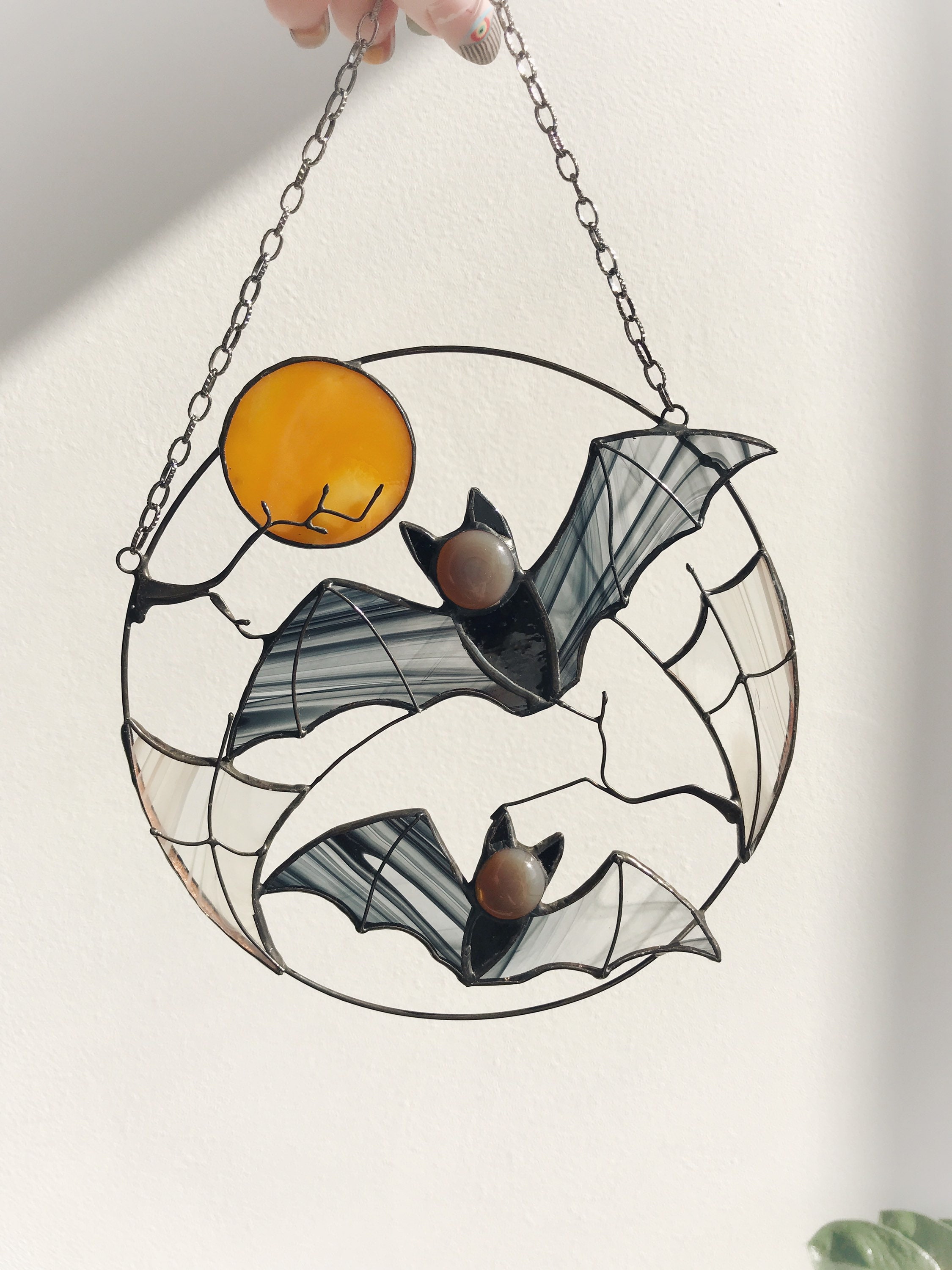 Gothic Bat Moon Suncatcher