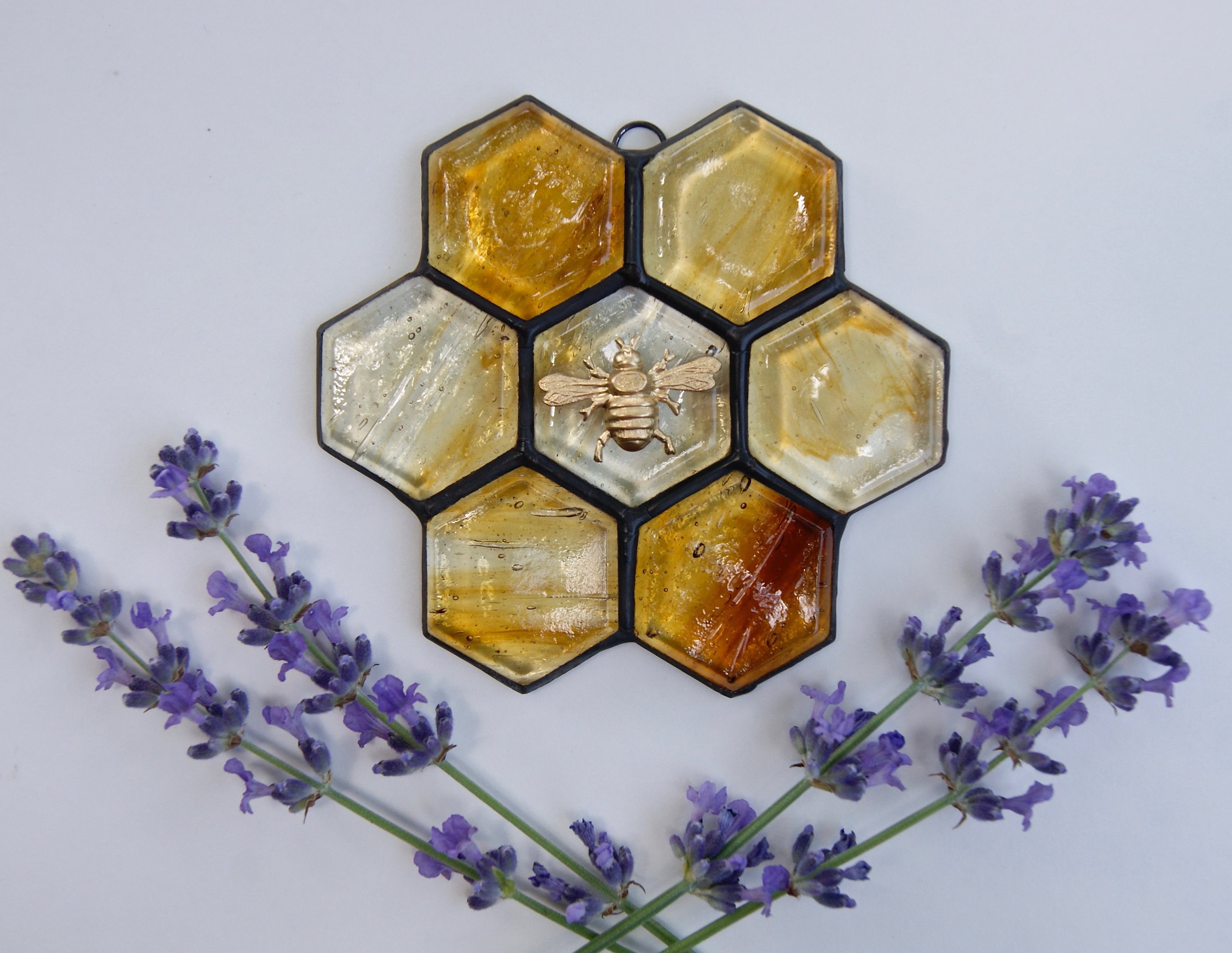 Stained Glass Bee Suncatcher