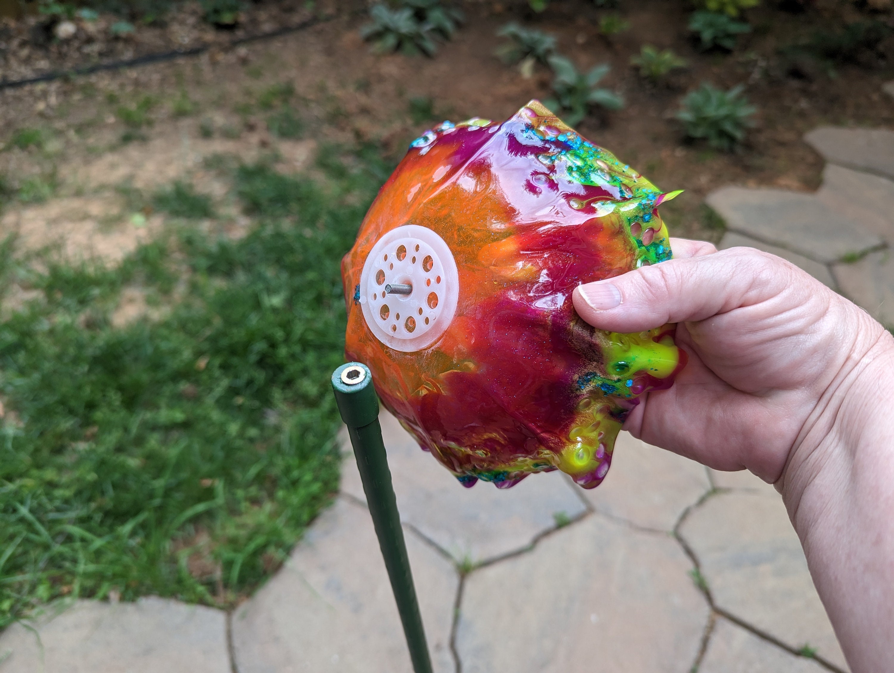 Bird feeder organic flower seed container