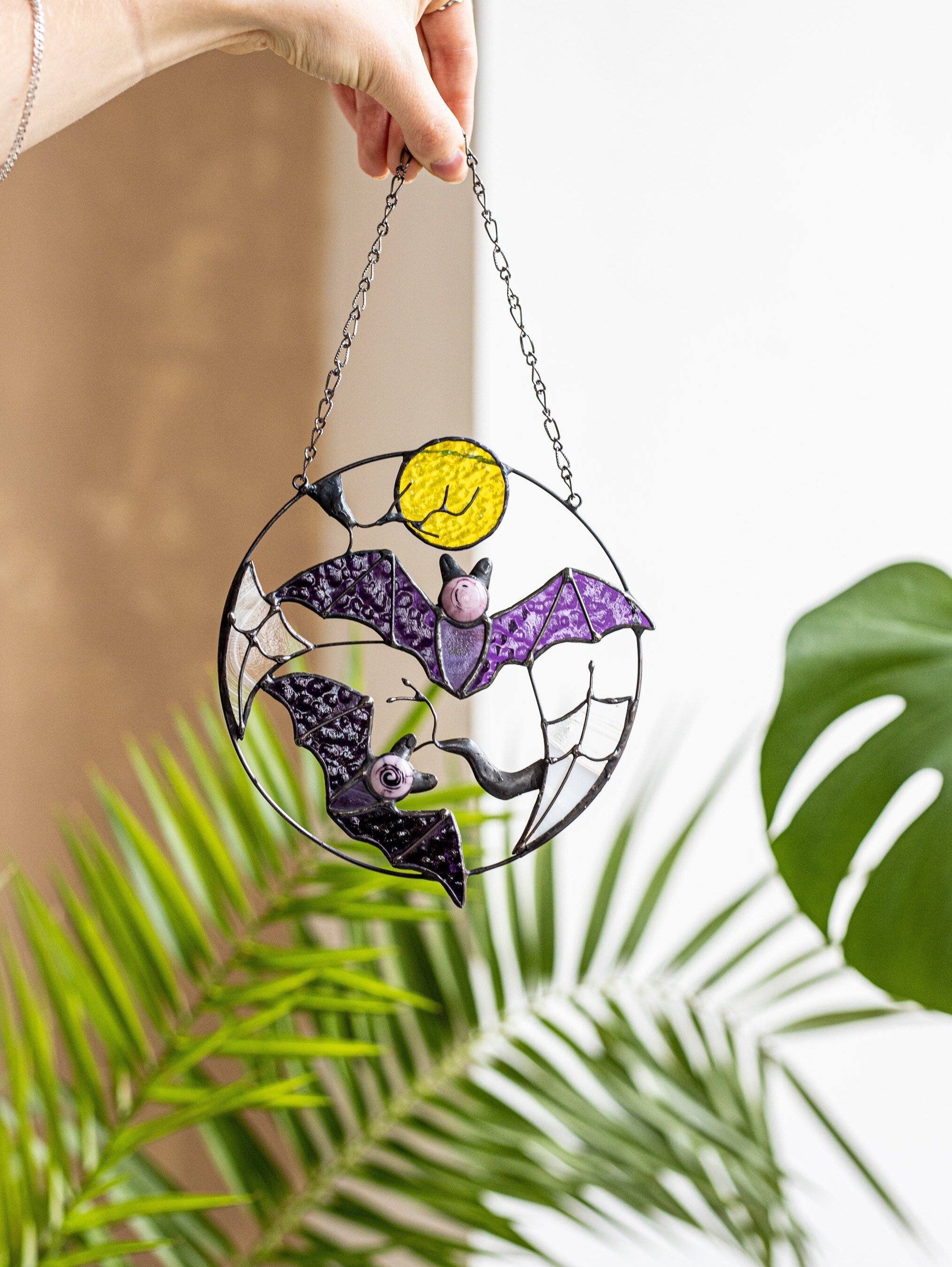 Gothic Bat Moon Suncatcher