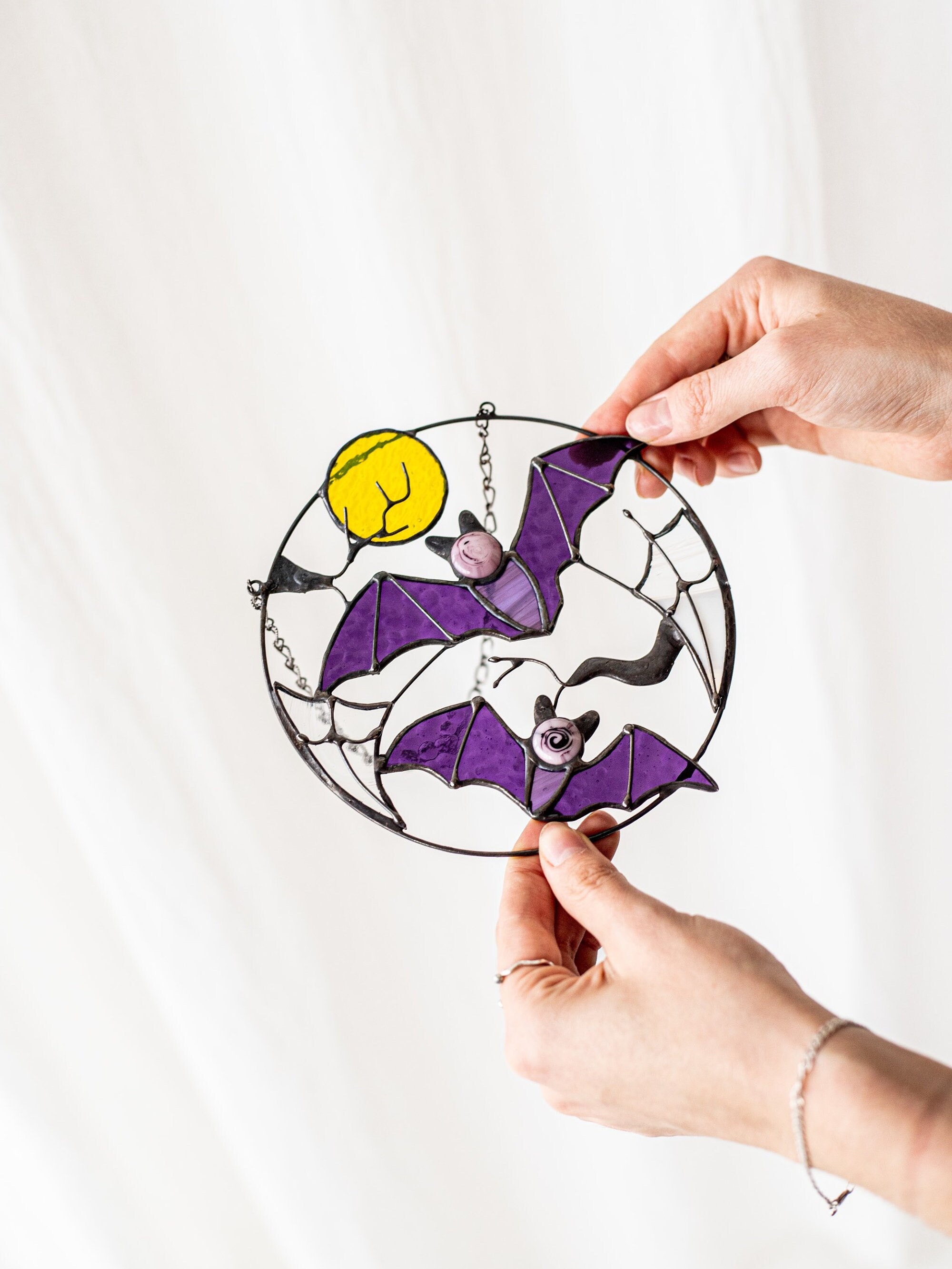 Gothic Bat Moon Suncatcher