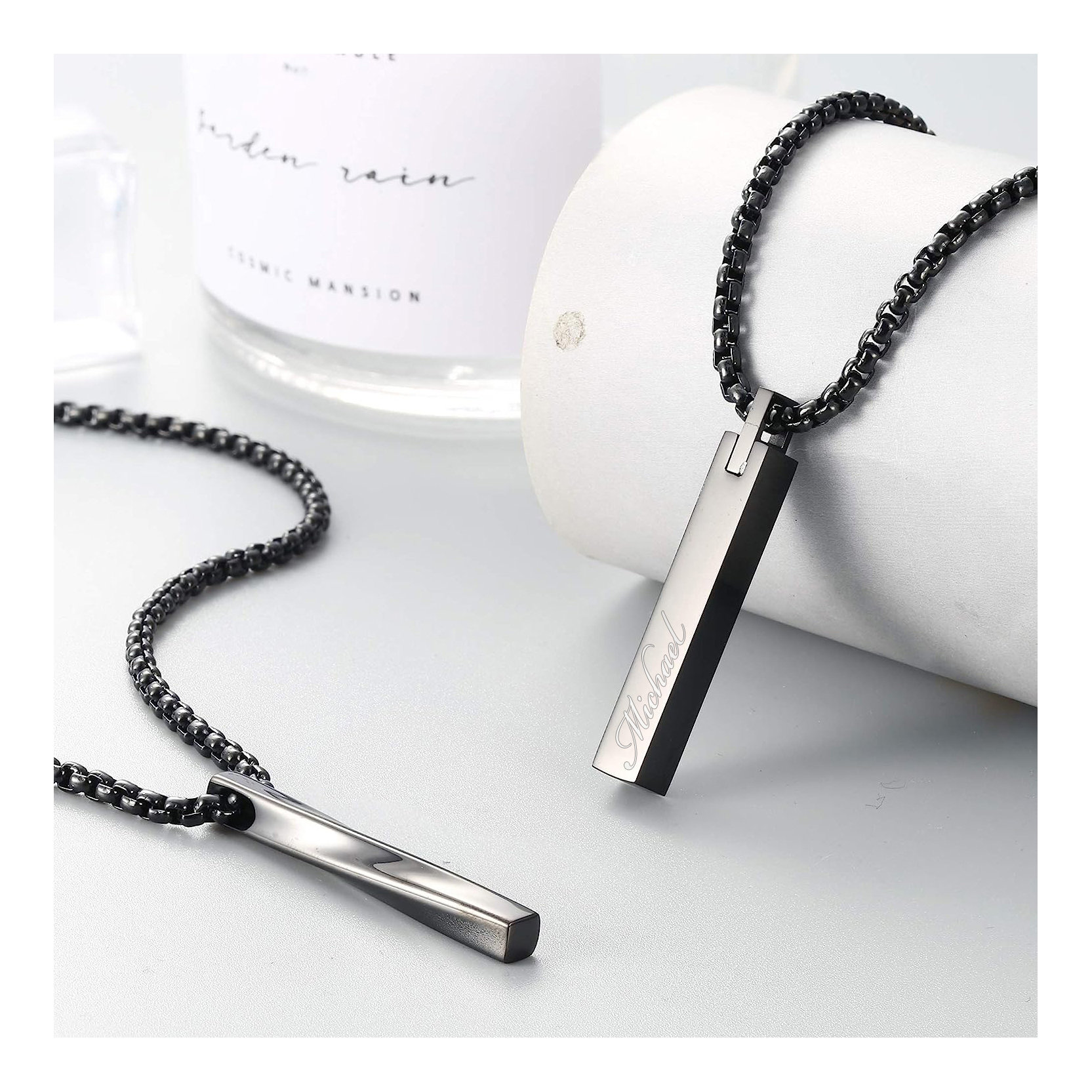 Personalized TWIST BAR NECKLACE for Men