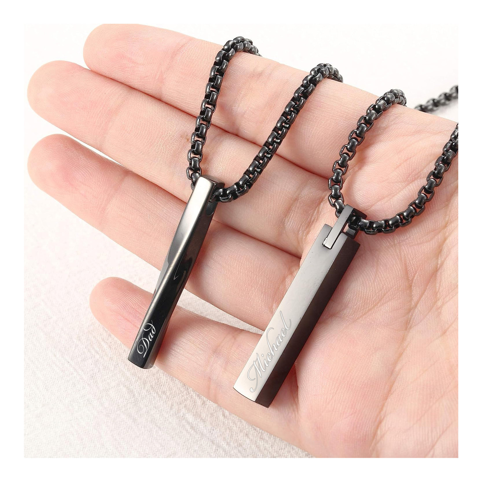 Personalized TWIST BAR NECKLACE for Men