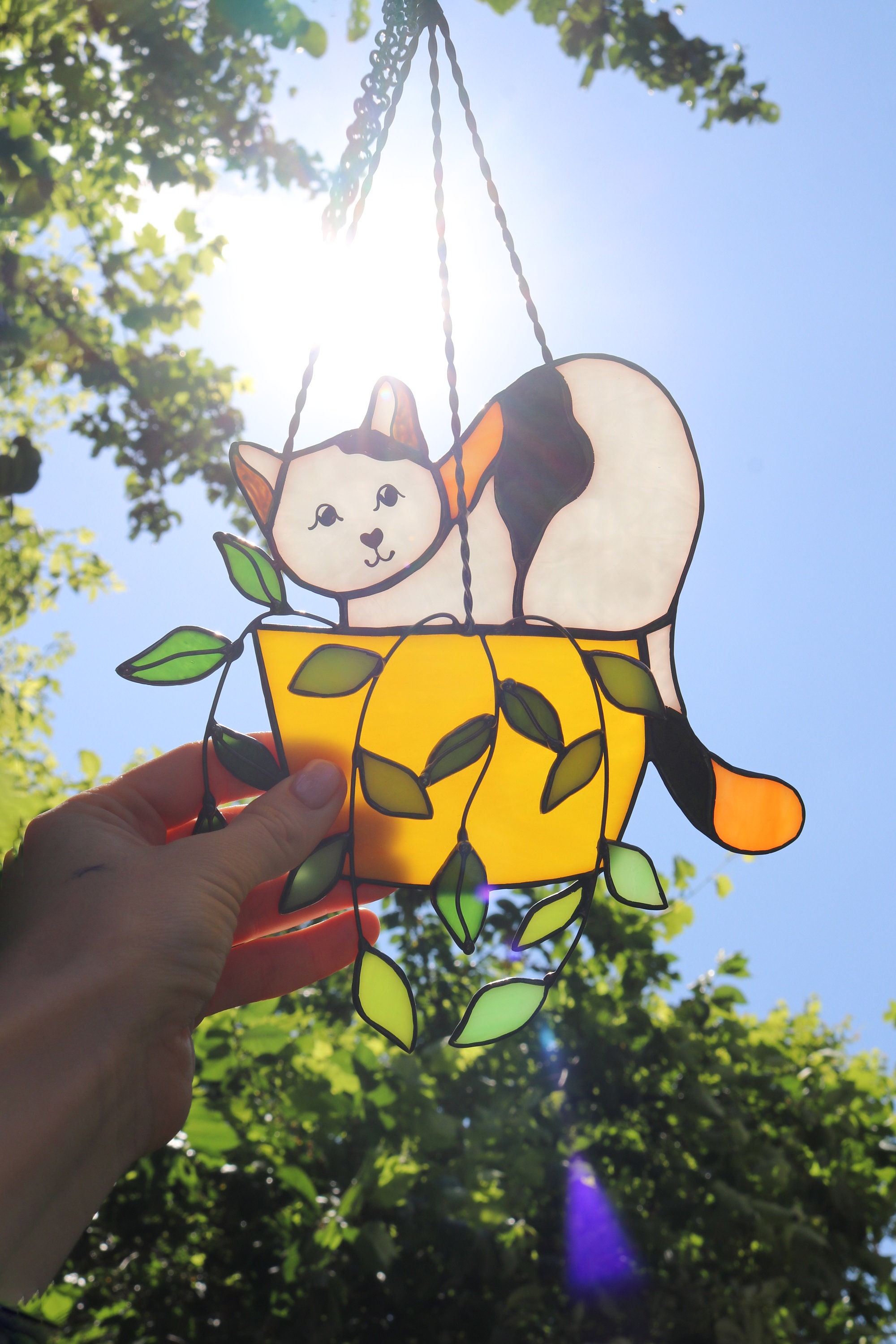 🔥HOT SALE NOW 50% OFF - 🐱CAT IN A FLOWERPOT SUNCATCHER